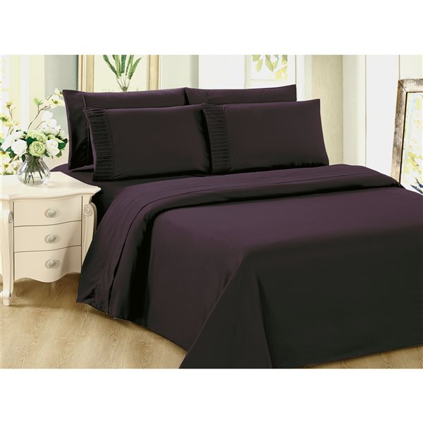 Marina Decoration Full White Polyester Bed Sheets - 6-Piece